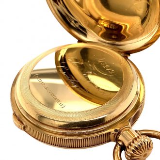Danish/Swiss 18K gold chronograph lever watch Circa 1873