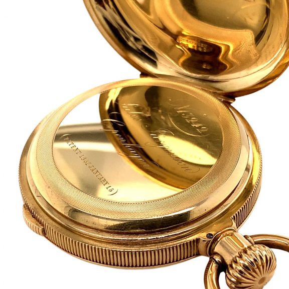 Danish/Swiss 18K gold chronograph lever watch Circa 1873 Danish/Swiss 18K gold chronograph lever watch Circa 1873