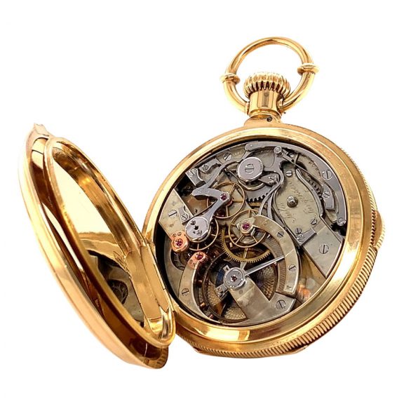Danish/Swiss 18K gold chronograph lever watch Circa 1873 Danish/Swiss 18K gold chronograph lever watch Circa 1873