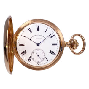 Heavy Swiss rose gold hunting cased lever watch Circa 1901