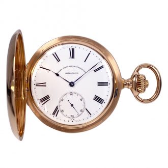 Heavy Swiss rose gold hunting cased lever watch Circa 1901