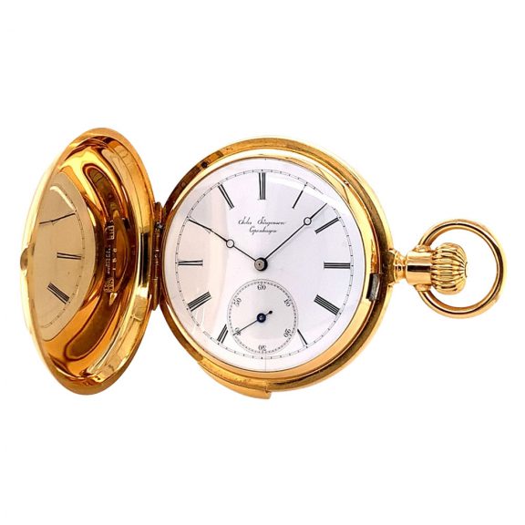 Danish/Swiss gold five-minute repeating lever watch Circa 1876 Danish/Swiss gold five-minute repeating lever watch Circa 1876