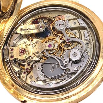 Danish/Swiss gold five-minute repeating lever chronograph Circa 1873