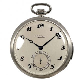 Danish/Swiss platinum lever dress watch with chatelaine Circa 1926