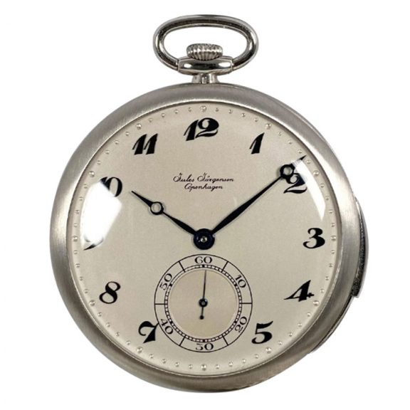 Danish/Swiss platinum lever dress watch with chatelaine Circa 1926 Danish/Swiss platinum lever dress watch with chatelaine Circa 1926