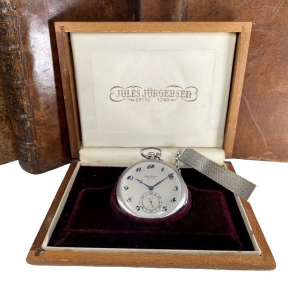 Danish/Swiss platinum lever dress watch with chatelaine Circa 1926 Danish/Swiss platinum lever dress watch with chatelaine Circa 1926