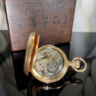 Danish/Swiss gold half-hunting cased lever chronograph Circa 1887