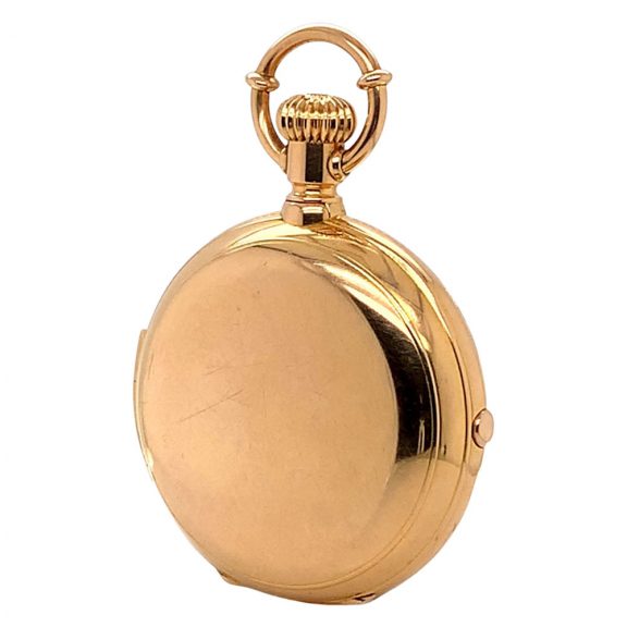 Danish/Swiss gold half-hunting cased lever chronograph Circa 1887 Danish/Swiss gold half-hunting cased lever chronograph Circa 1887