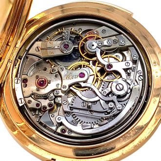 Danish/Swiss gold half-hunting cased lever chronograph Circa 1887