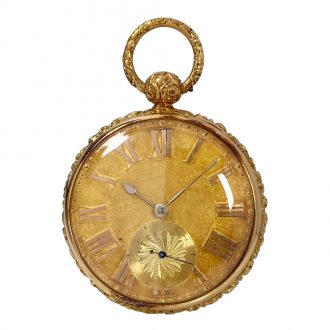 Heavy English 18 carat gold pocket chronometer Circa 1823