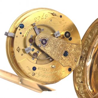 Heavy English 18 carat gold pocket chronometer Circa 1823