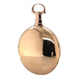 Rare English 18K rose gold open faced pocket watch Circa 1812