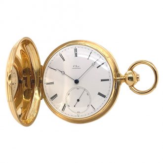 Swiss 18K gold hunting cased lever tourbillon watch Circa 1875