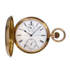 English gold half-hunting cased power reserve lever watch Circa 1869