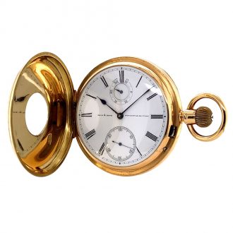 English gold half-hunting cased power reserve lever watch Circa 1869