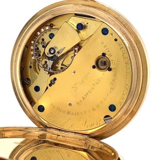 English gold half-hunting cased power reserve lever watch Circa 1869