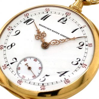 Swiss 18 carat gold open faced lever pocket watch Circa 1900