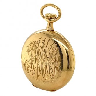 Swiss 18 carat gold open faced lever pocket watch Circa 1900