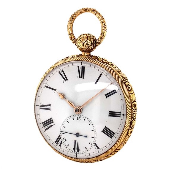 English 18K gold open faced lever pocket watch Circa 1820 English 18K gold open faced lever pocket watch Circa 1820