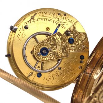 English 18K gold open faced lever pocket watch Circa 1820