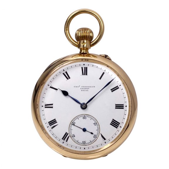 Fine English 18K gold open faced lever pocket watch Circa 1910