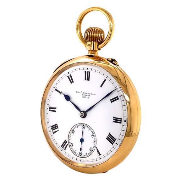 Fine English 18K gold open faced lever pocket watch Circa 1910 Fine English 18K gold open faced lever pocket watch Circa 1910