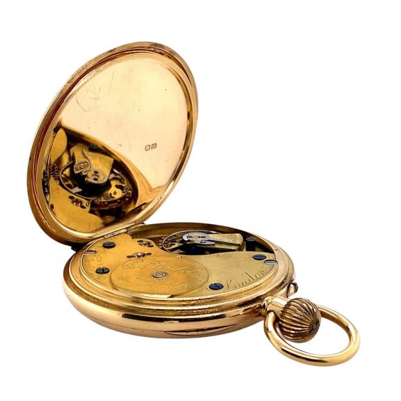 Fine English 18K gold open faced lever pocket watch Circa 1910 Fine English 18K gold open faced lever pocket watch Circa 1910