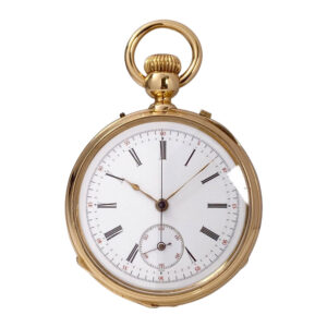 Fine French 18K gold open faced lever chronograph Circa 1865