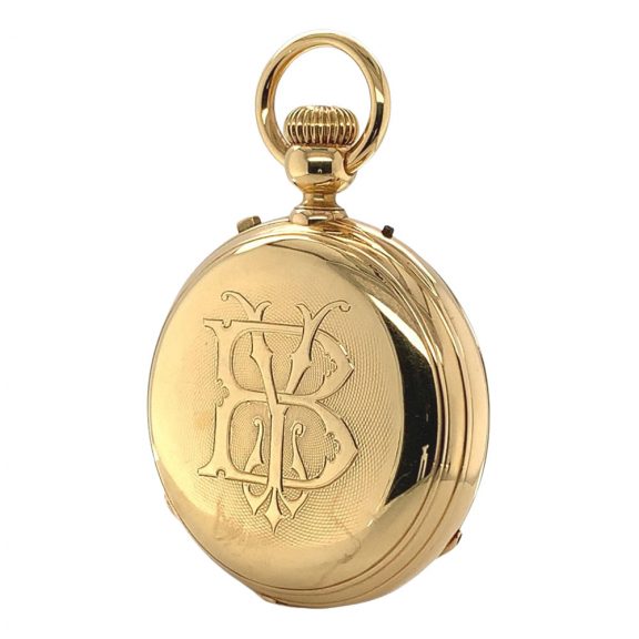Fine French 18K gold open faced lever chronograph Circa 1865 Fine French 18K gold open faced lever chronograph Circa 1865