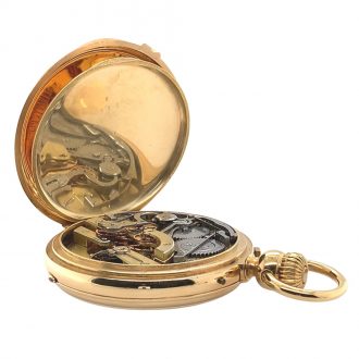 Fine French 18K gold open faced lever chronograph Circa 1865