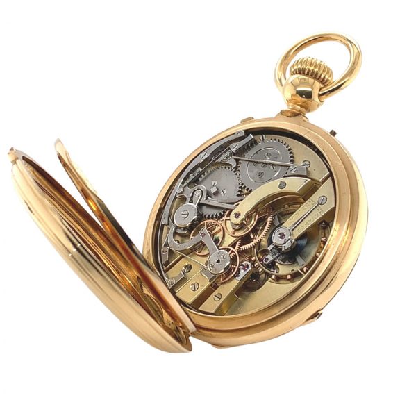 Fine French 18K gold open faced lever chronograph Circa 1865 Fine French 18K gold open faced lever chronograph Circa 1865