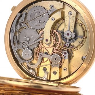 Fine French 18K gold open faced lever chronograph Circa 1865