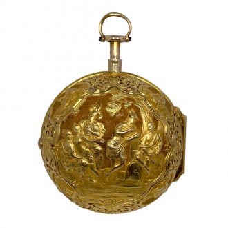 English gold pair-cased quarter repeating verge watch Circa 1696