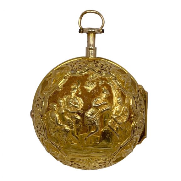 English gold pair-cased quarter repeating verge watch Circa 1696