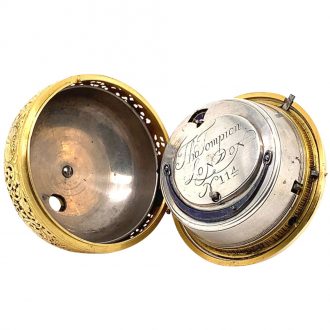 English gold pair-cased quarter repeating verge watch Circa 1696