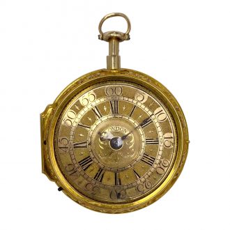 English gold pair-cased quarter repeating verge watch Circa 1696