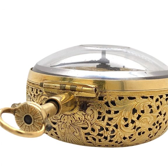 English gold pair-cased quarter repeating verge watch Circa 1696 English gold pair-cased quarter repeating verge watch Circa 1696