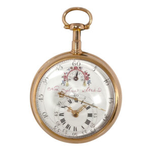 French 18K rose gold open faced cylinder watch Circa 1800