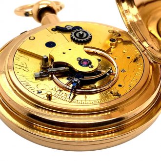 English rose gold half-quarter repeating cylinder watch Circa 1815