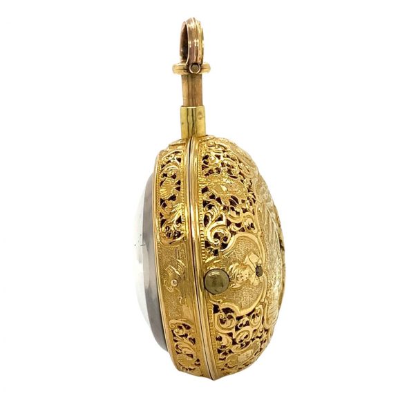 German repoussé triple-cased repeating verge watch Circa 1720 German repoussé triple-cased repeating verge watch Circa 1720