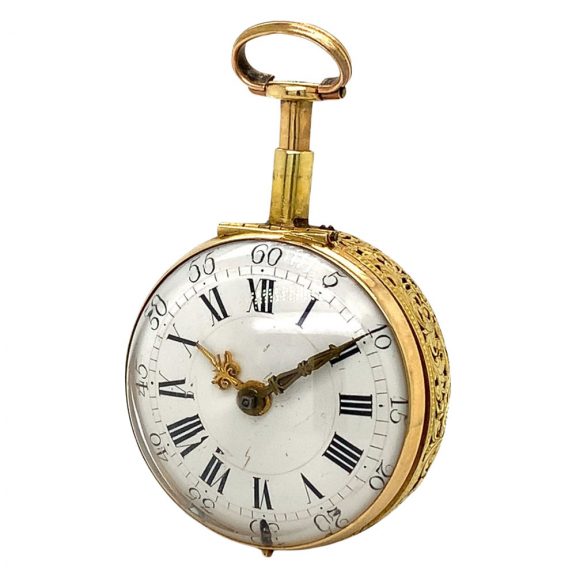 German repoussé triple-cased repeating verge watch Circa 1720 German repoussé triple-cased repeating verge watch Circa 1720