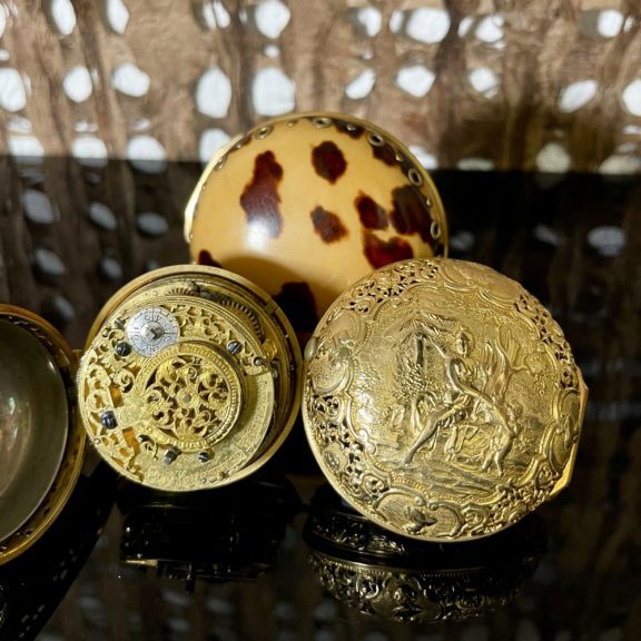 German repoussé triple-cased repeating verge watch Circa 1720 German repoussé triple-cased repeating verge watch Circa 1720
