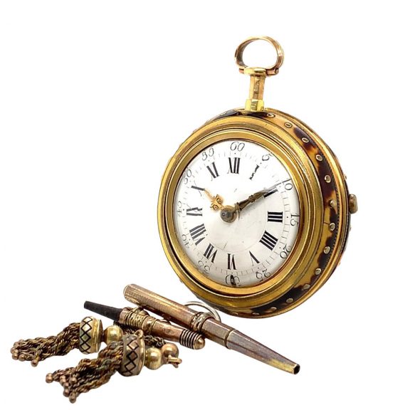German repoussé triple-cased repeating verge watch Circa 1720 German repoussé triple-cased repeating verge watch Circa 1720