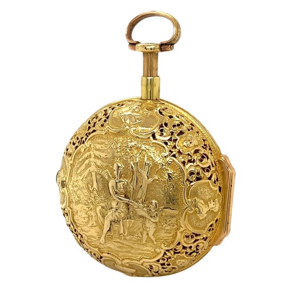 German repoussé triple-cased repeating verge watch Circa 1720 German repoussé triple-cased repeating verge watch Circa 1720