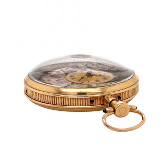 Swiss gold repeating musical cylinder watch with automata Circa 1810