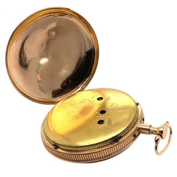 Swiss gold repeating musical cylinder watch with automata Circa 1810 Swiss gold repeating musical cylinder watch with automata Circa 1810