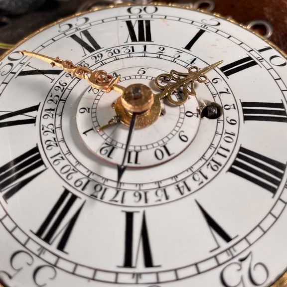 French brass and silver repeating verge coach clock Circa 1775 French brass and silver repeating verge coach clock Circa 1775