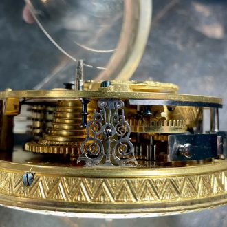 French brass and silver repeating verge coach clock Circa 1775 French brass and silver repeating verge coach clock Circa 1775