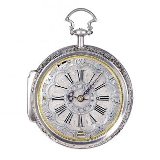 Extremely rare Austrian silver repeating coach clock Circa 1740