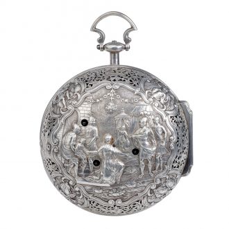 Extremely rare Austrian silver repeating coach clock Circa 1740